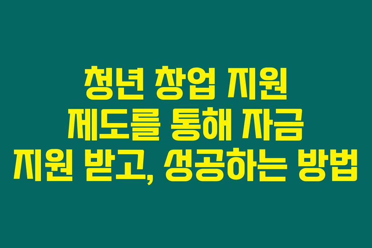 청년 창업 지원 제도를 통해 자금 지원 받고, 성공하는 방법