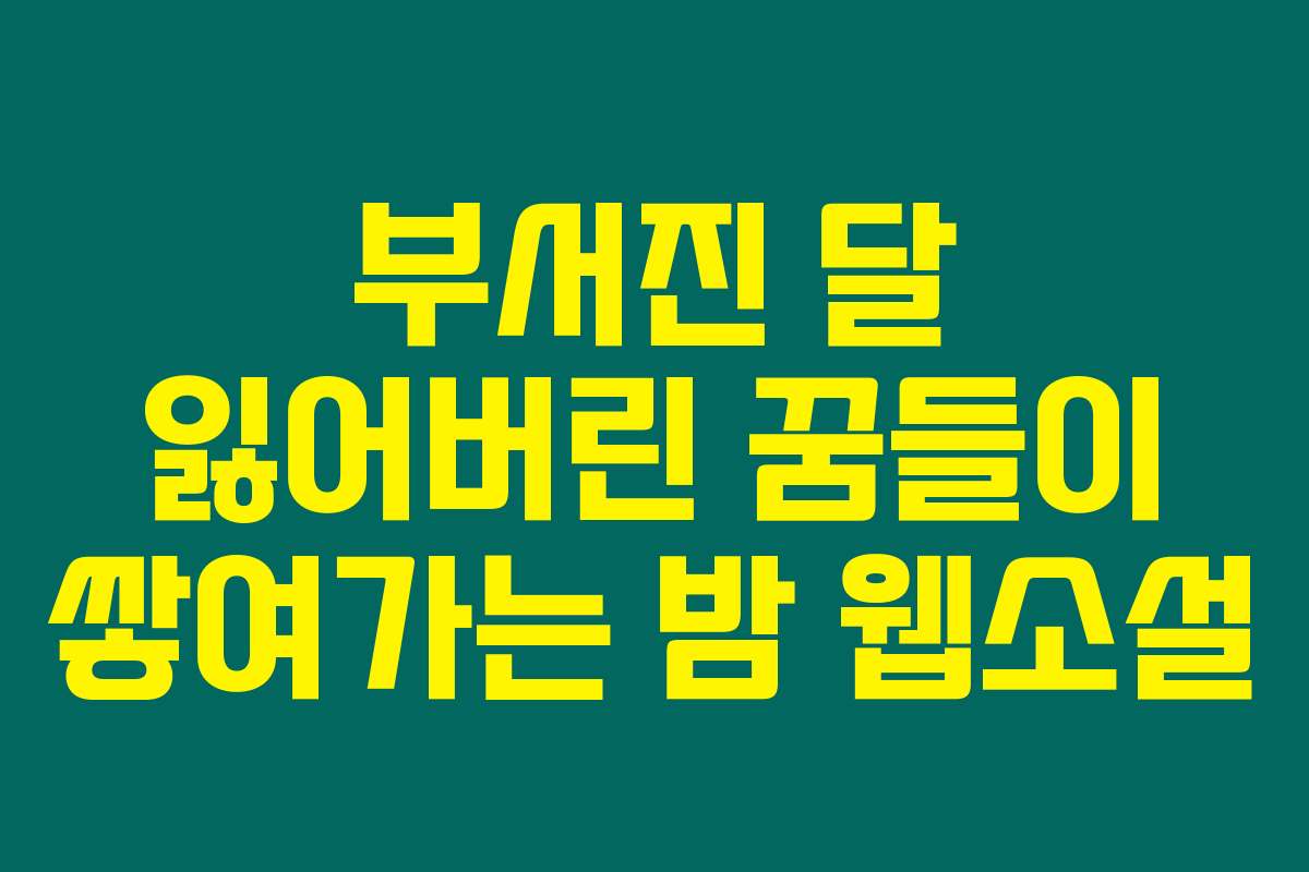 부서진 달 잃어버린 꿈들이 쌓여가는 밤  웹소설