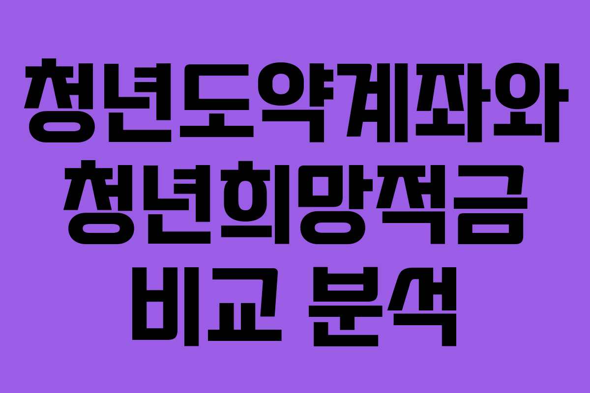 청년도약계좌와 청년희망적금 비교 분석