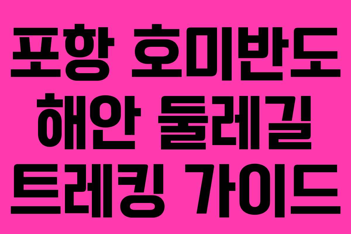 포항 호미반도 해안 둘레길 트레킹 가이드