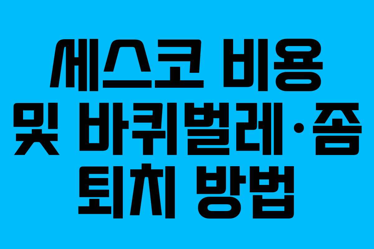 세스코 비용 및 바퀴벌레·좀 퇴치 방법