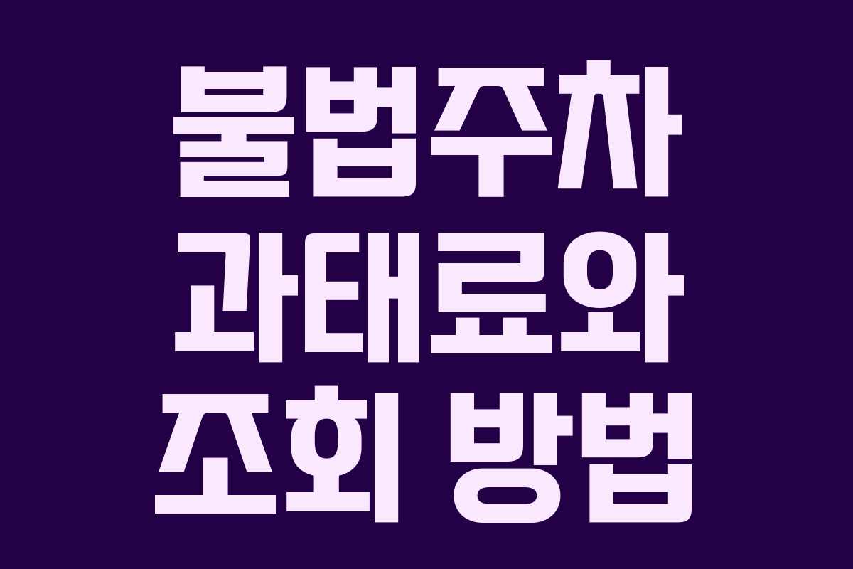 불법주차 과태료와 조회 방법