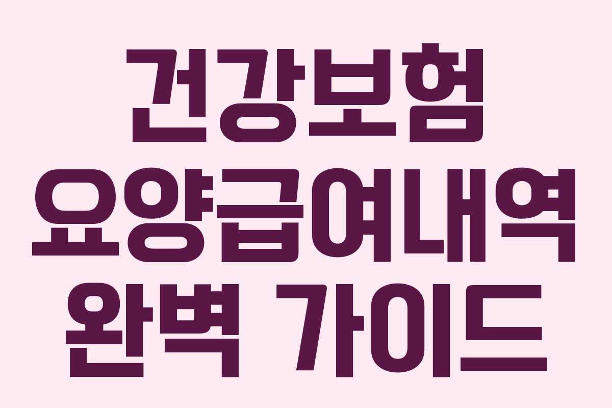 건강보험 요양급여내역 완벽 가이드