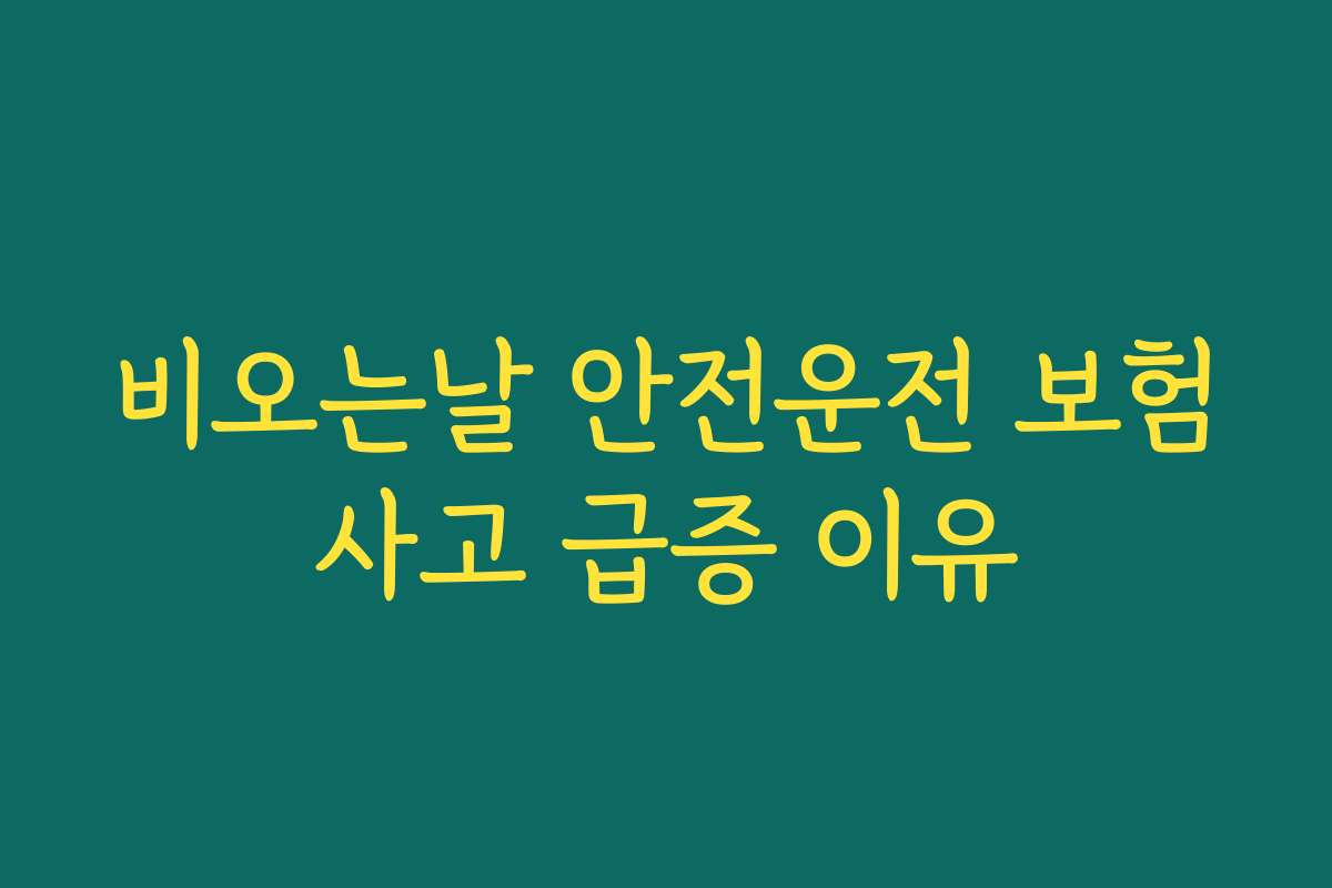 비오는날 안전운전 보험사고 급증 이유