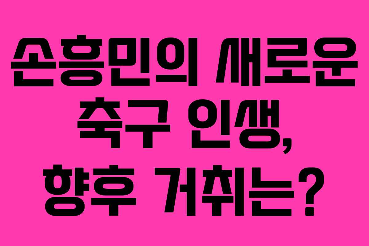 손흥민의 새로운 축구 인생, 향후 거취는? 손흥민의 새로운 축구 인생, 향후 거취는?