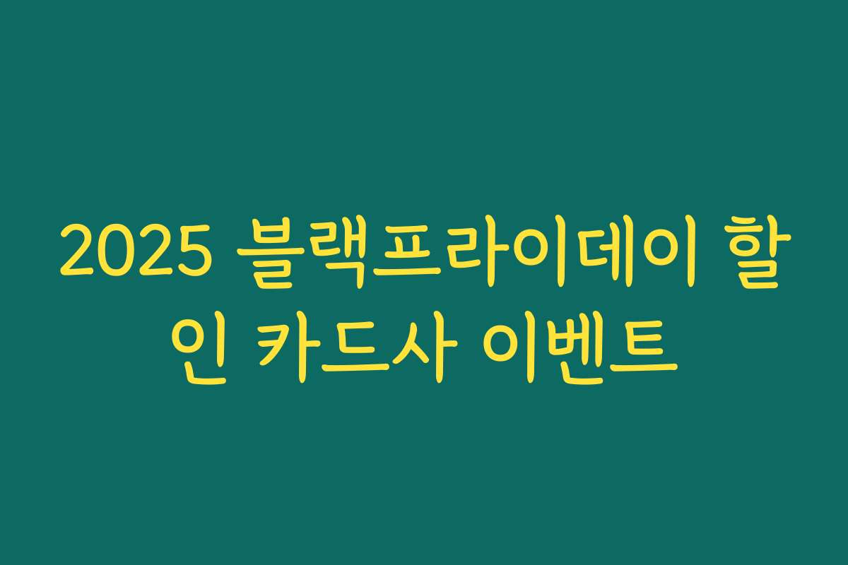 2025 블랙프라이데이 할인 카드사 이벤트 2025 블랙프라이데이 할인 카드사 이벤트