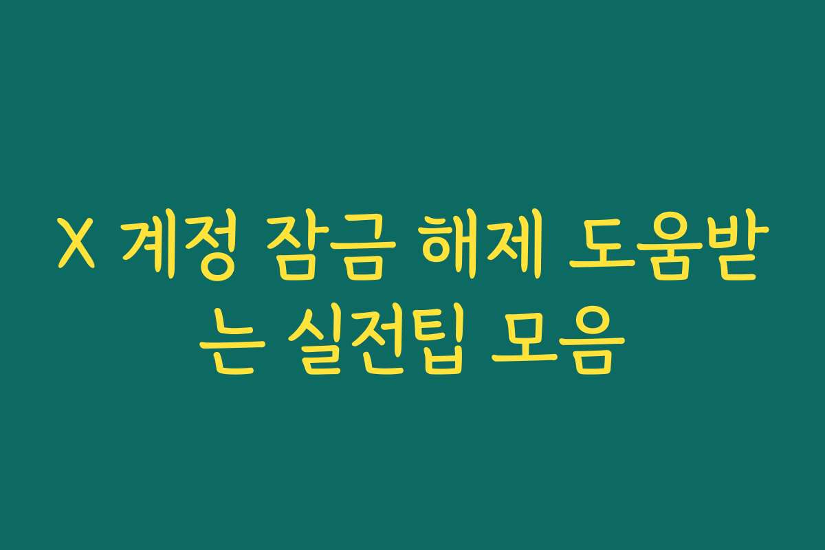 X 계정 잠금 해제 도움받는 실전팁 모음