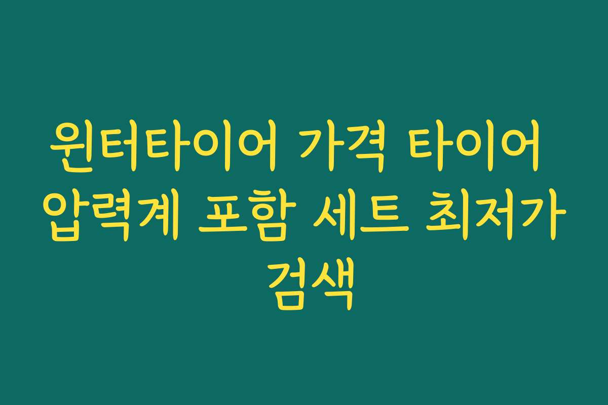 윈터타이어 가격 타이어 압력계 포함 세트 최저가 검색