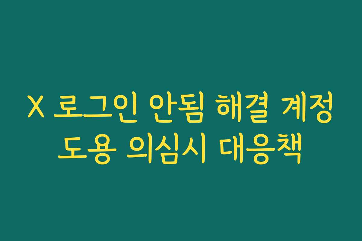 X 로그인 안됨 해결 계정도용 의심시 대응책