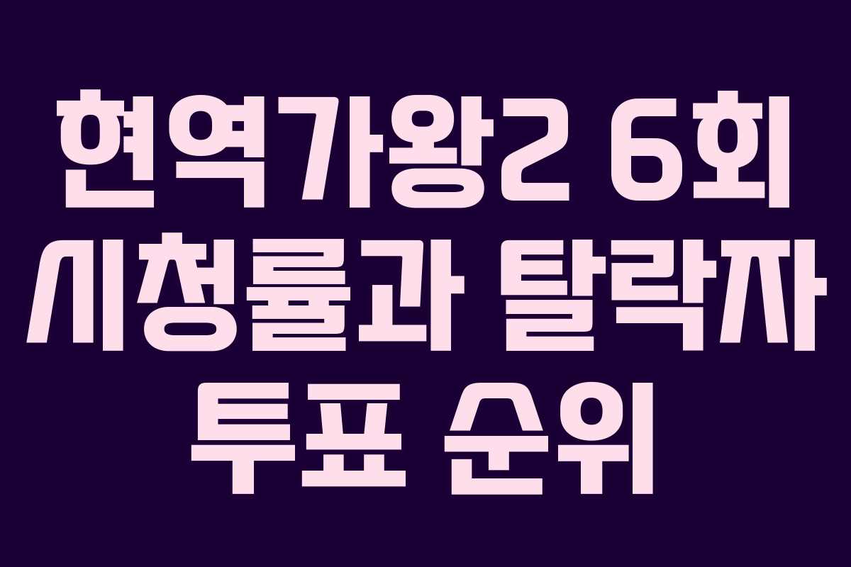 현역가왕2 6회 시청률과 탈락자 투표 순위