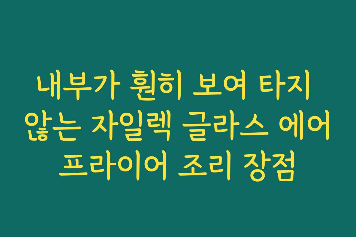 내부가 훤히 보여 타지 않는 자일렉 글라스 에어프라이어 조리 장점