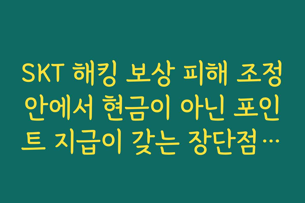 SKT 해킹 보상 피해 조정안에서 현금이 아닌 포인트 지급이 갖는 장단점 분석
