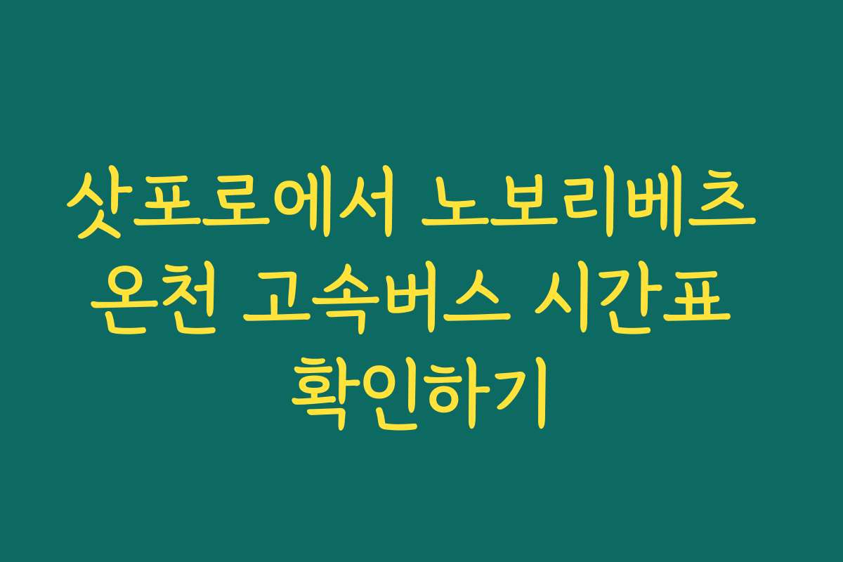 삿포로에서 노보리베츠 온천 고속버스 시간표 확인하기
