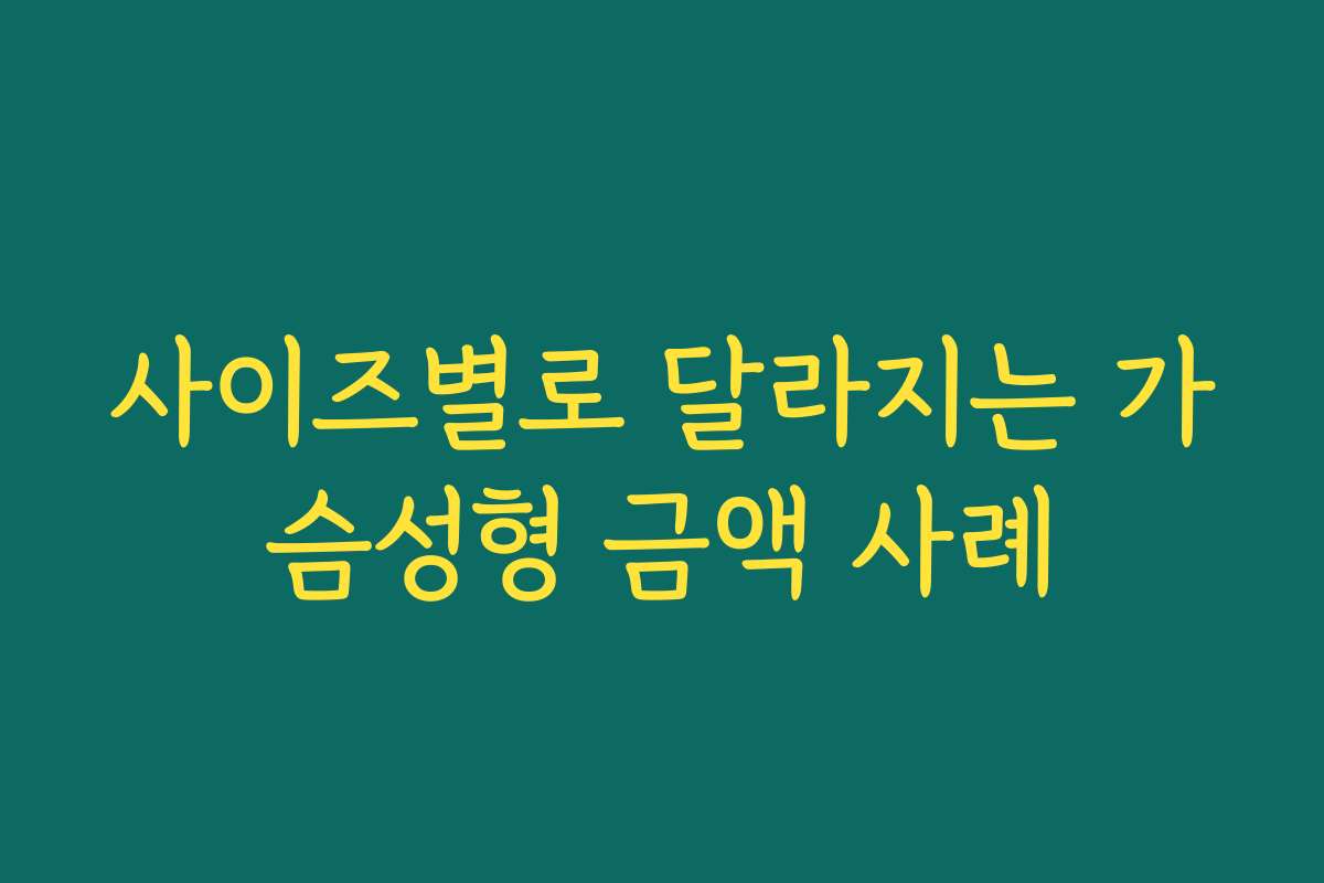 사이즈별로 달라지는 가슴성형 금액 사례
