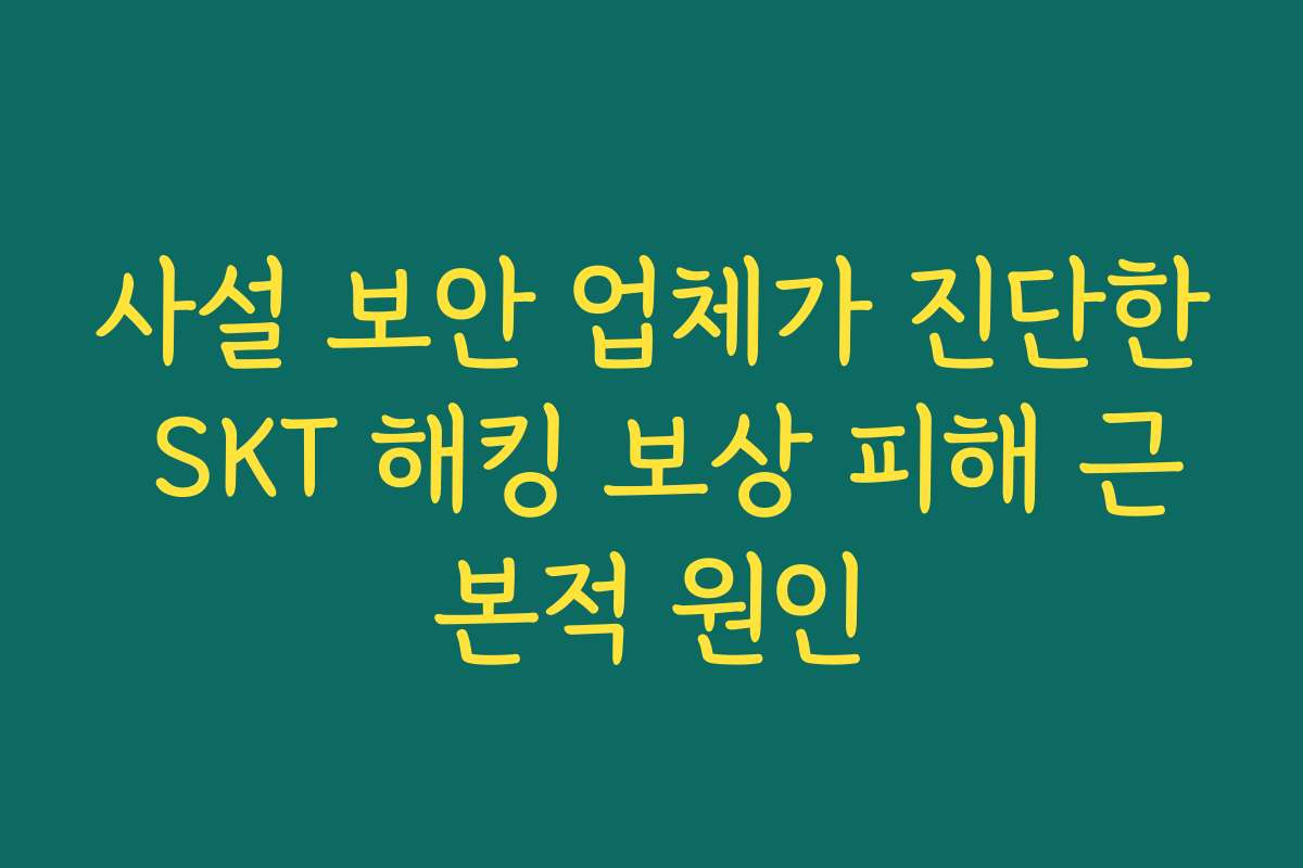 사설 보안 업체가 진단한 SKT 해킹 보상 피해 근본적 원인