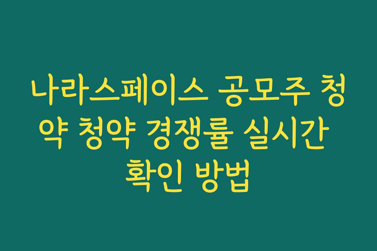 나라스페이스 공모주 청약 청약 경쟁률 실시간 확인 방법