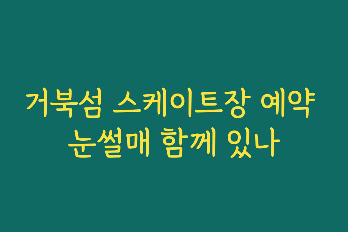 거북섬 스케이트장 예약 눈썰매 함께 있나