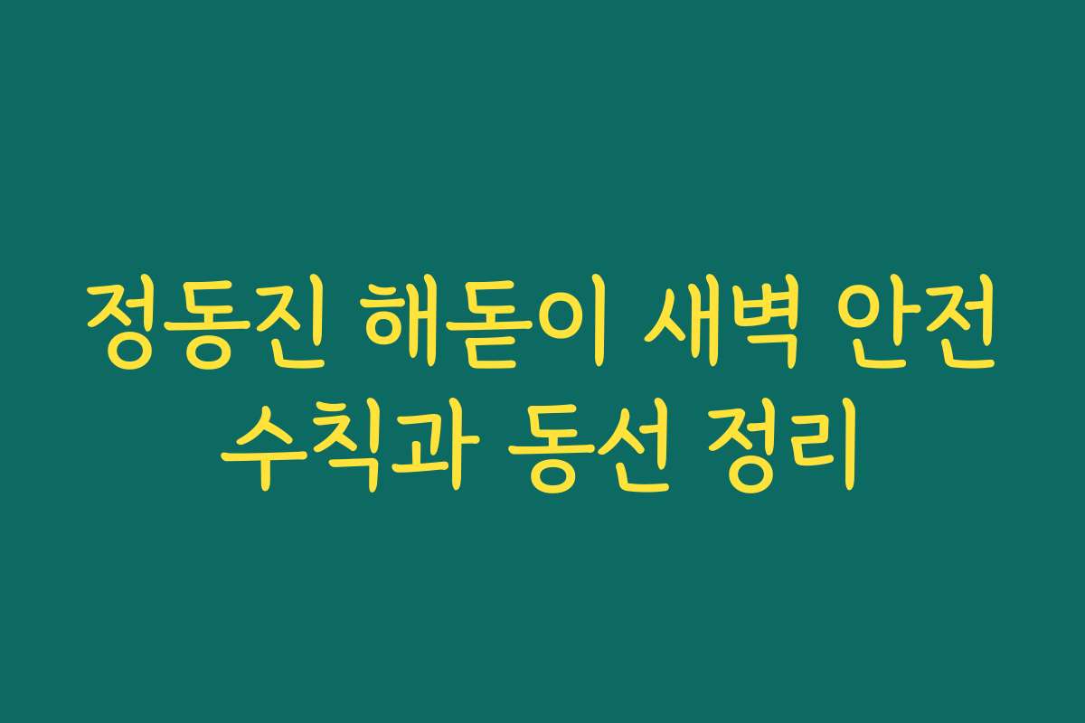 정동진 해돋이 새벽 안전수칙과 동선 정리