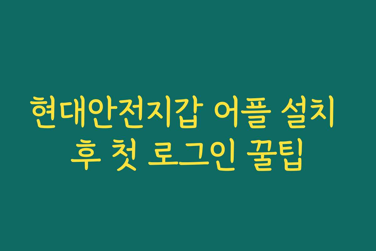 현대안전지갑 어플 설치 후 첫 로그인 꿀팁