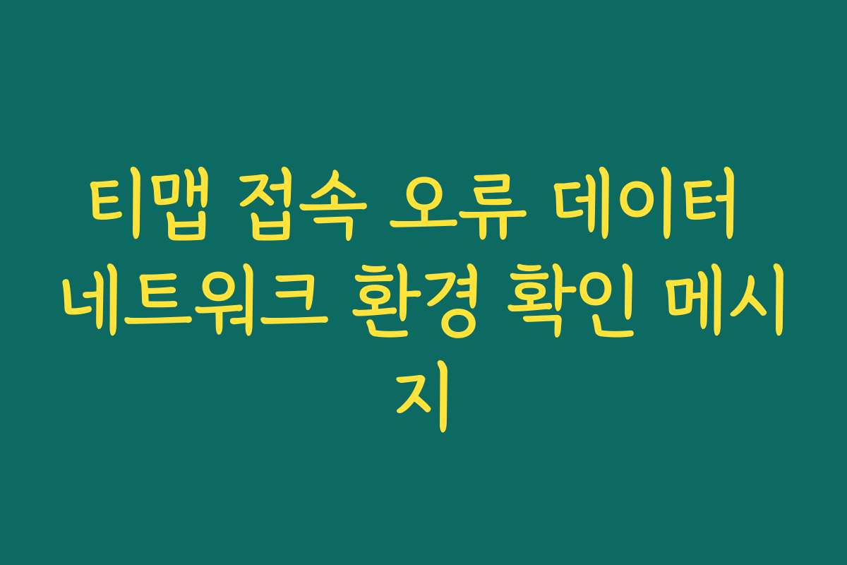 티맵 접속 오류 데이터 네트워크 환경 확인 메시지