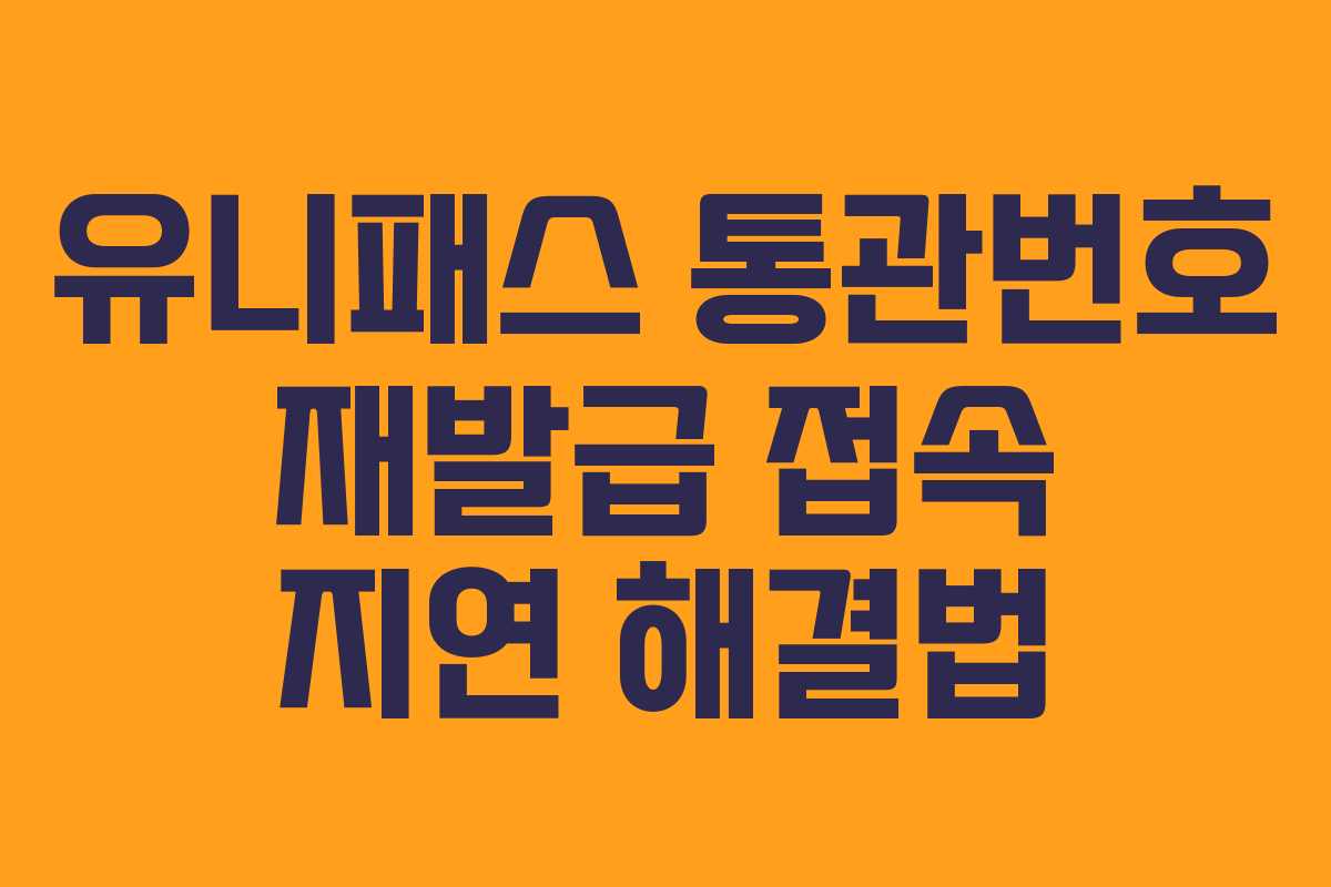 유니패스 통관번호 재발급 접속 지연 해결법