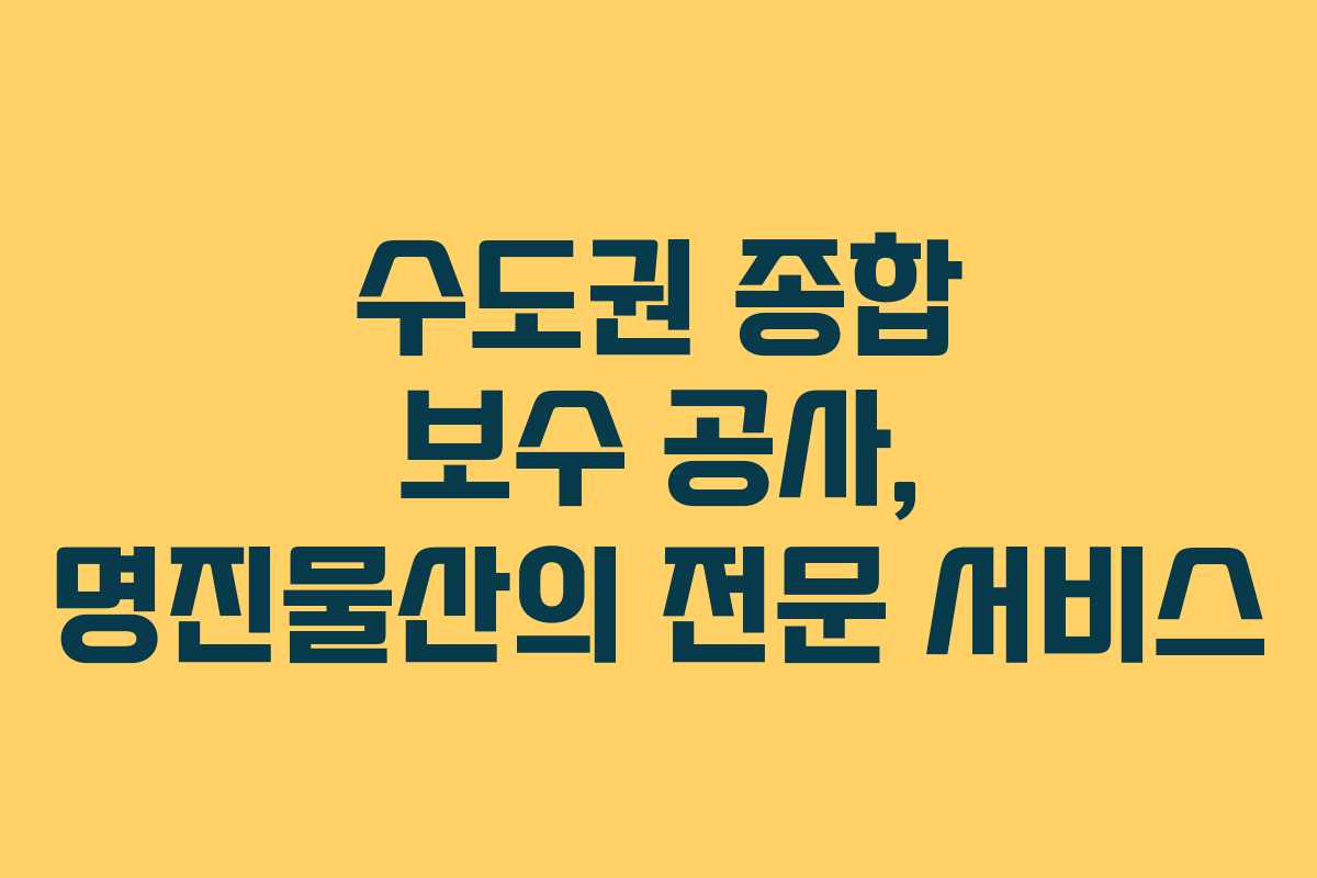 수도권 종합 보수 공사, 명진물산의 전문 서비스