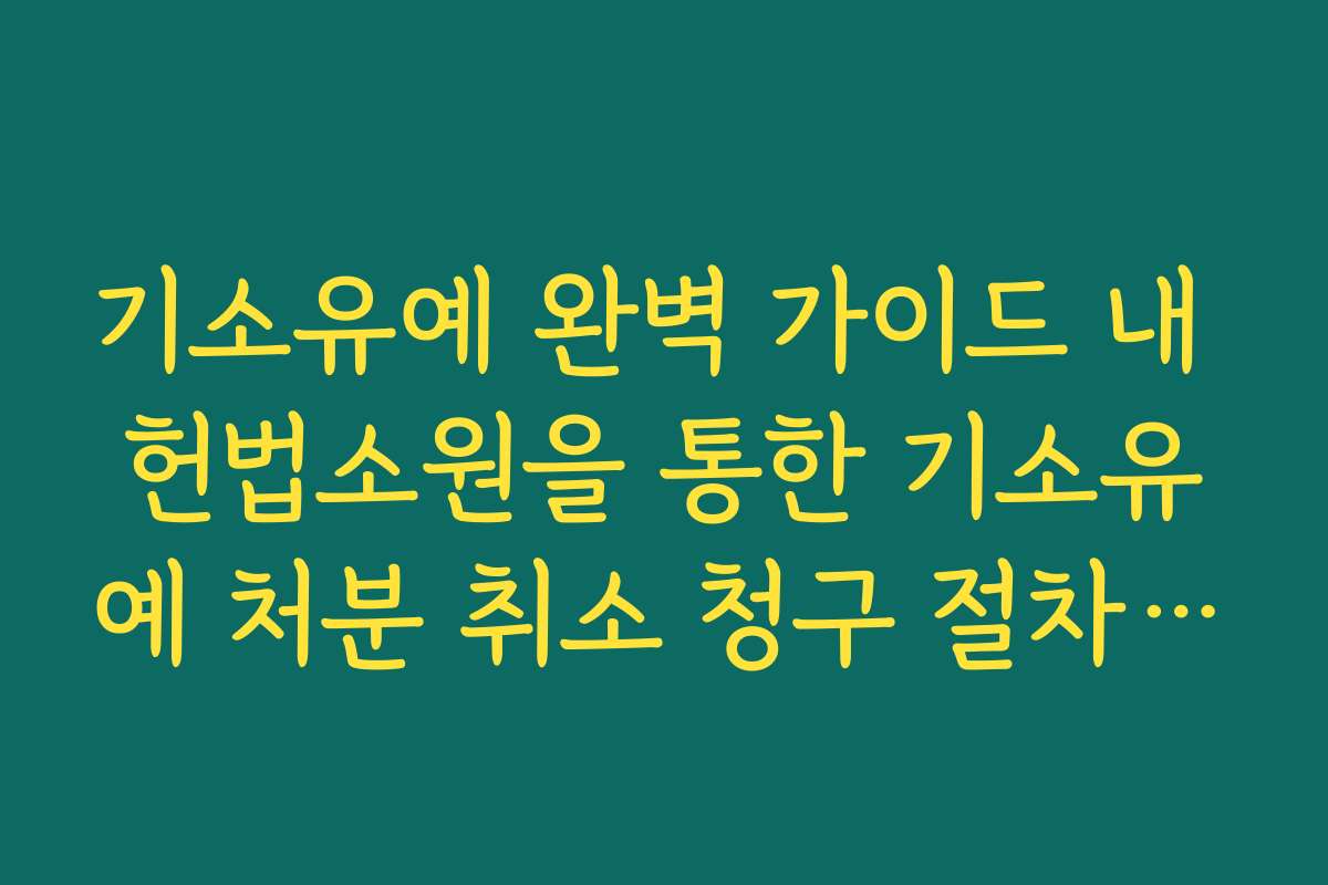 기소유예 완벽 가이드 내 헌법소원을 통한 기소유예 처분 취소 청구 절차 안내