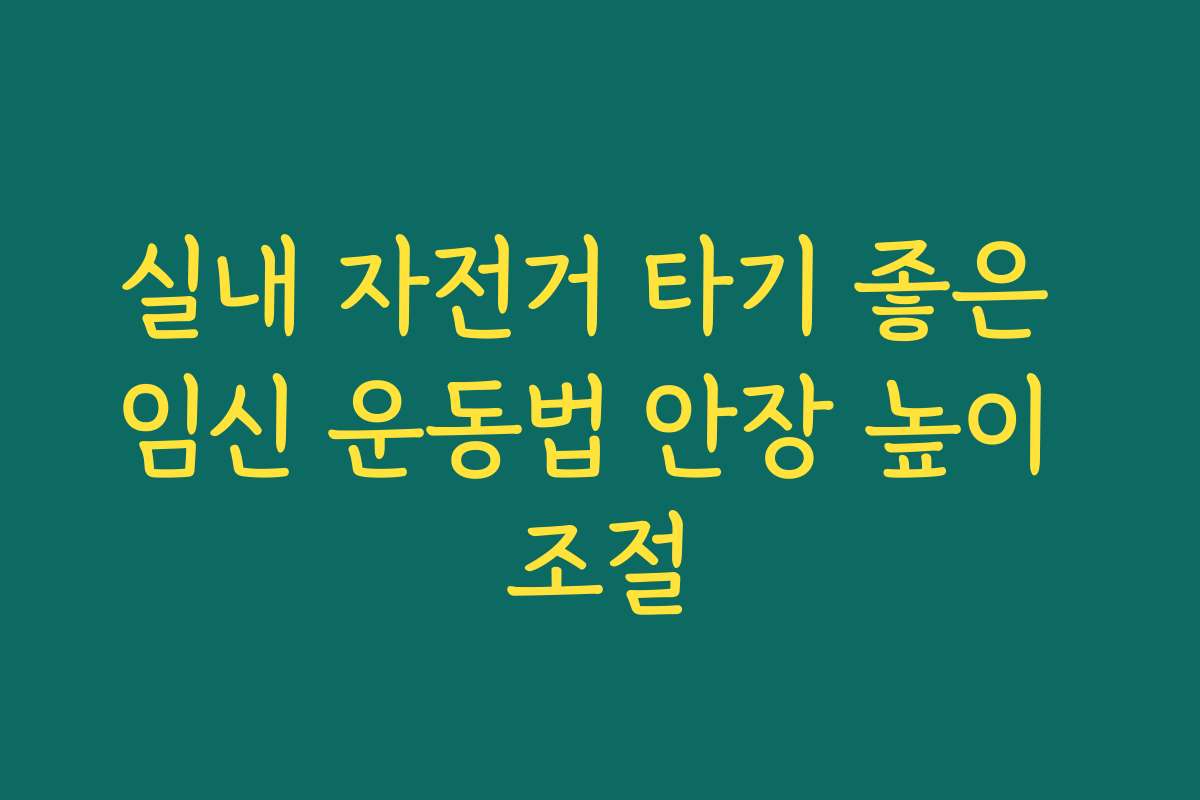 실내 자전거 타기 좋은 임신 운동법 안장 높이 조절
