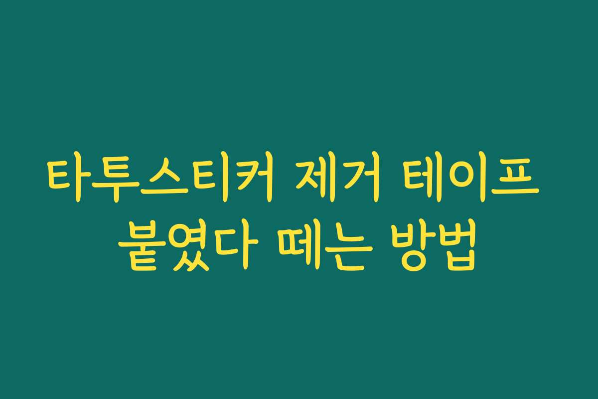 타투스티커 제거 테이프 붙였다 떼는 방법