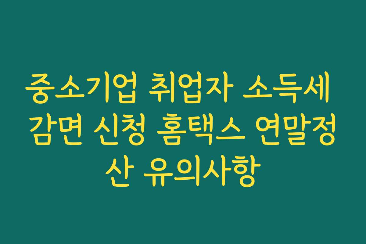 중소기업 취업자 소득세 감면 신청 홈택스 연말정산 유의사항