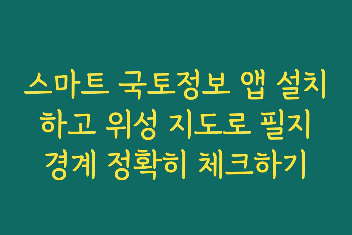 스마트 국토정보 앱 설치 하고 위성 지도로 필지 경계 정확히 체크하기