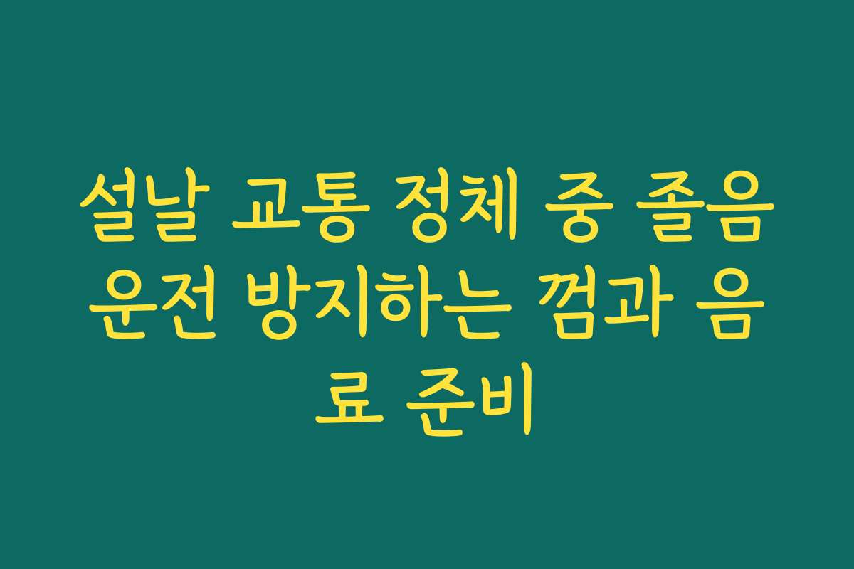 설날 교통 정체 중 졸음운전 방지하는 껌과 음료 준비