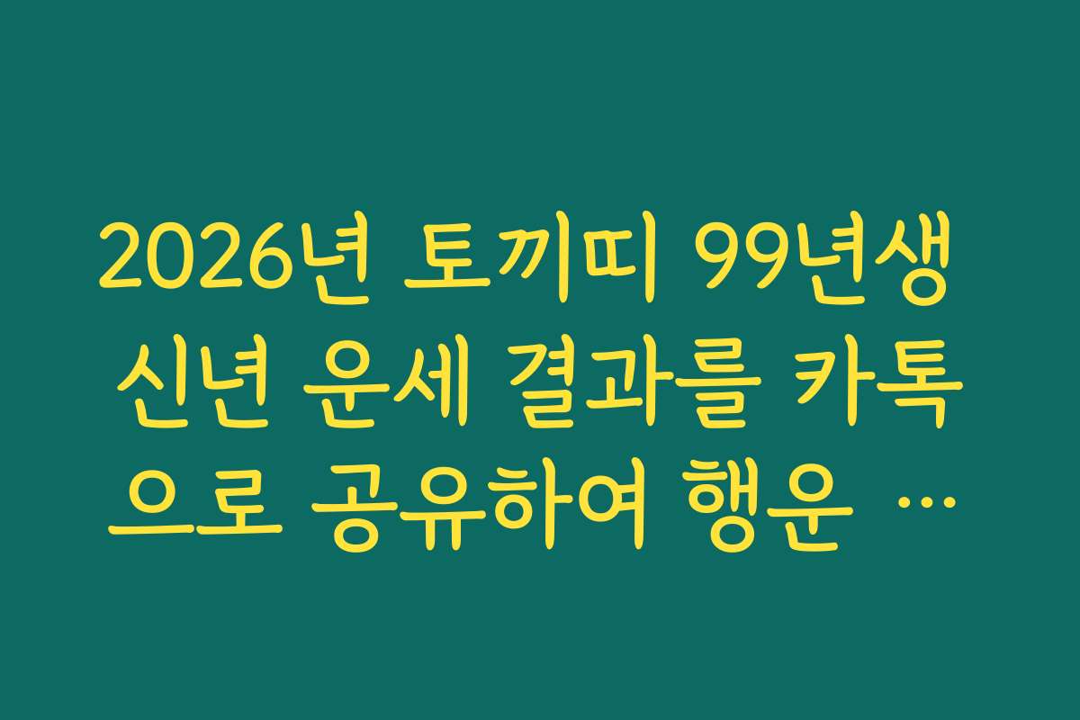 2026년 토끼띠 99년생 신년 운세 결과를 카톡으로 공유하여 행운 나누기