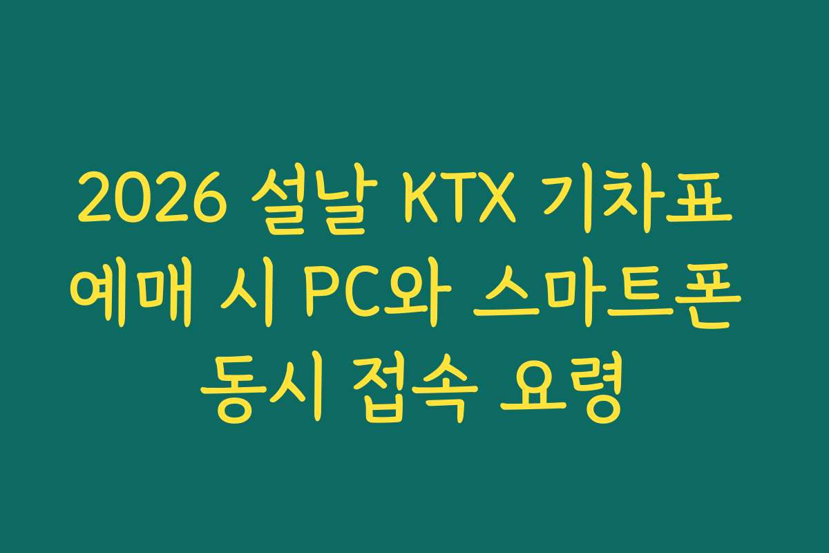 2026 설날 KTX 기차표 예매 시 PC와 스마트폰 동시 접속 요령