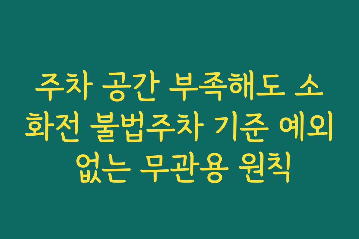 주차 공간 부족해도 소화전 불법주차 기준 예외 없는 무관용 원칙