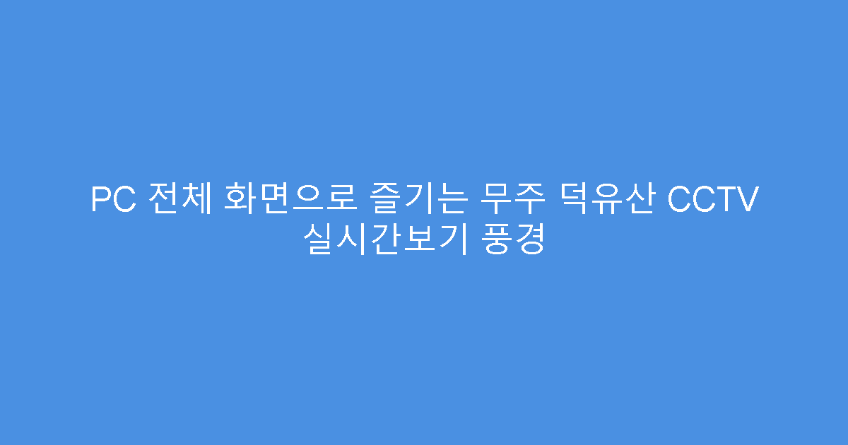 PC 전체 화면으로 즐기는 무주 덕유산 CCTV 실시간보기 풍경