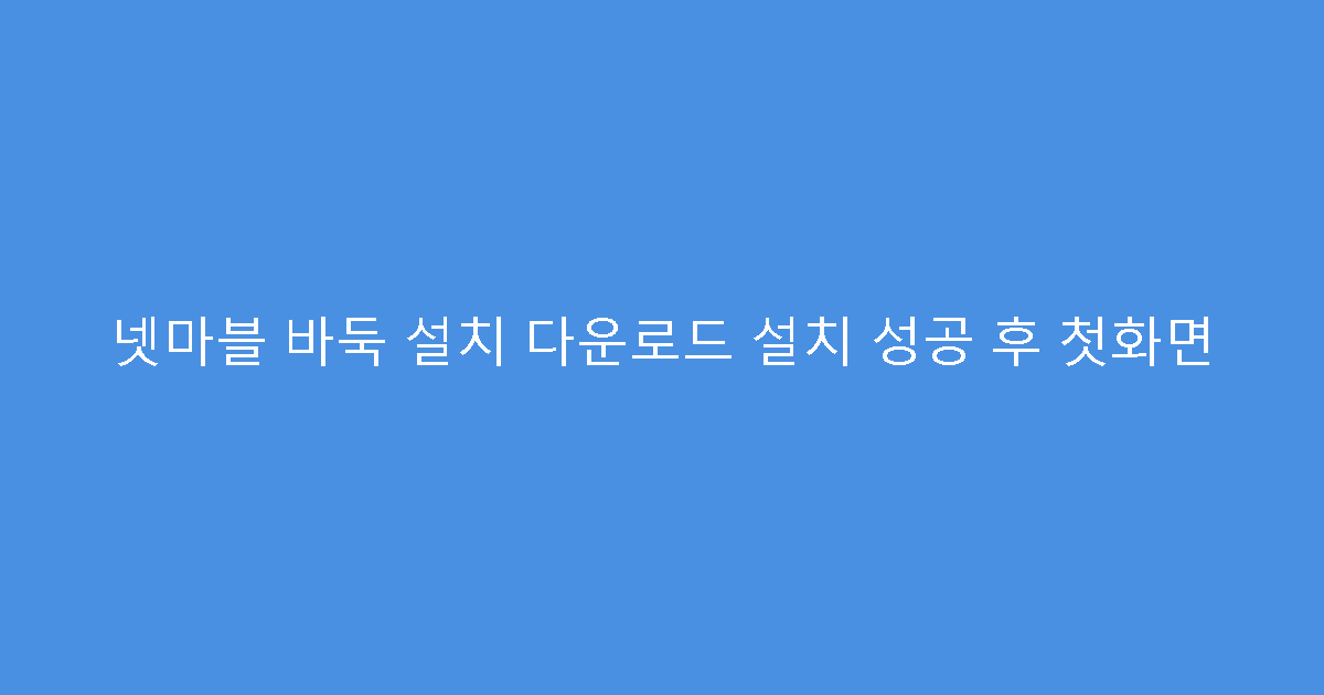 넷마블 바둑 설치 다운로드 설치 성공 후 첫화면
