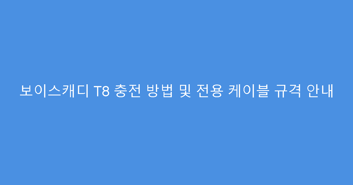 보이스캐디 T8 충전 방법 및 전용 케이블 규격 안내