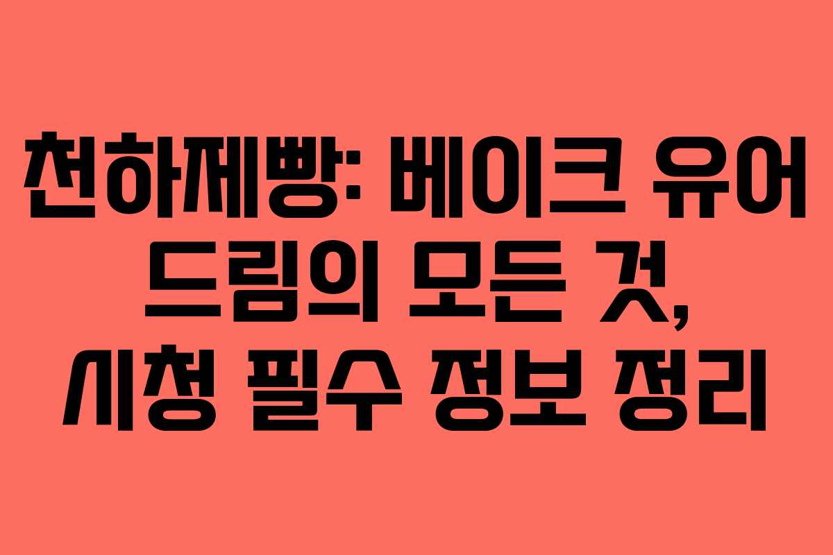 천하제빵: 베이크 유어 드림의 모든 것, 시청 필수 정보 정리
