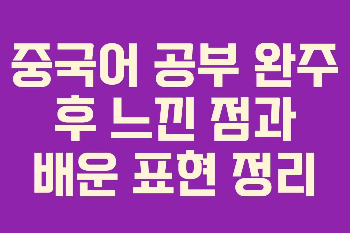 중국어 공부 완주 후 느낀 점과 배운 표현 정리