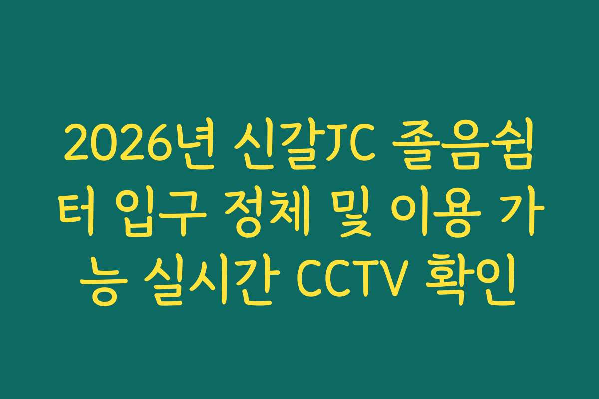 2026년 신갈JC 졸음쉼터 입구 정체 및 이용 가능 실시간 CCTV 확인