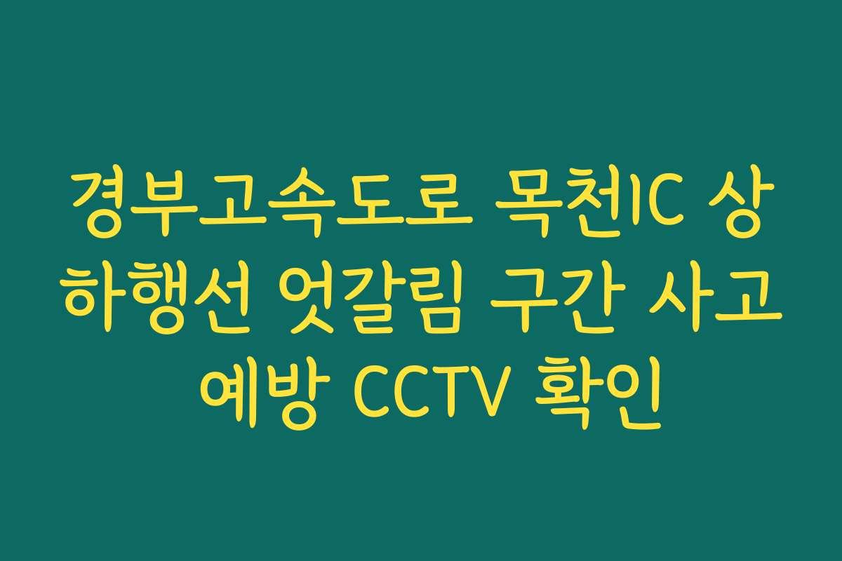 경부고속도로 목천IC 상하행선 엇갈림 구간 사고 예방 CCTV 확인