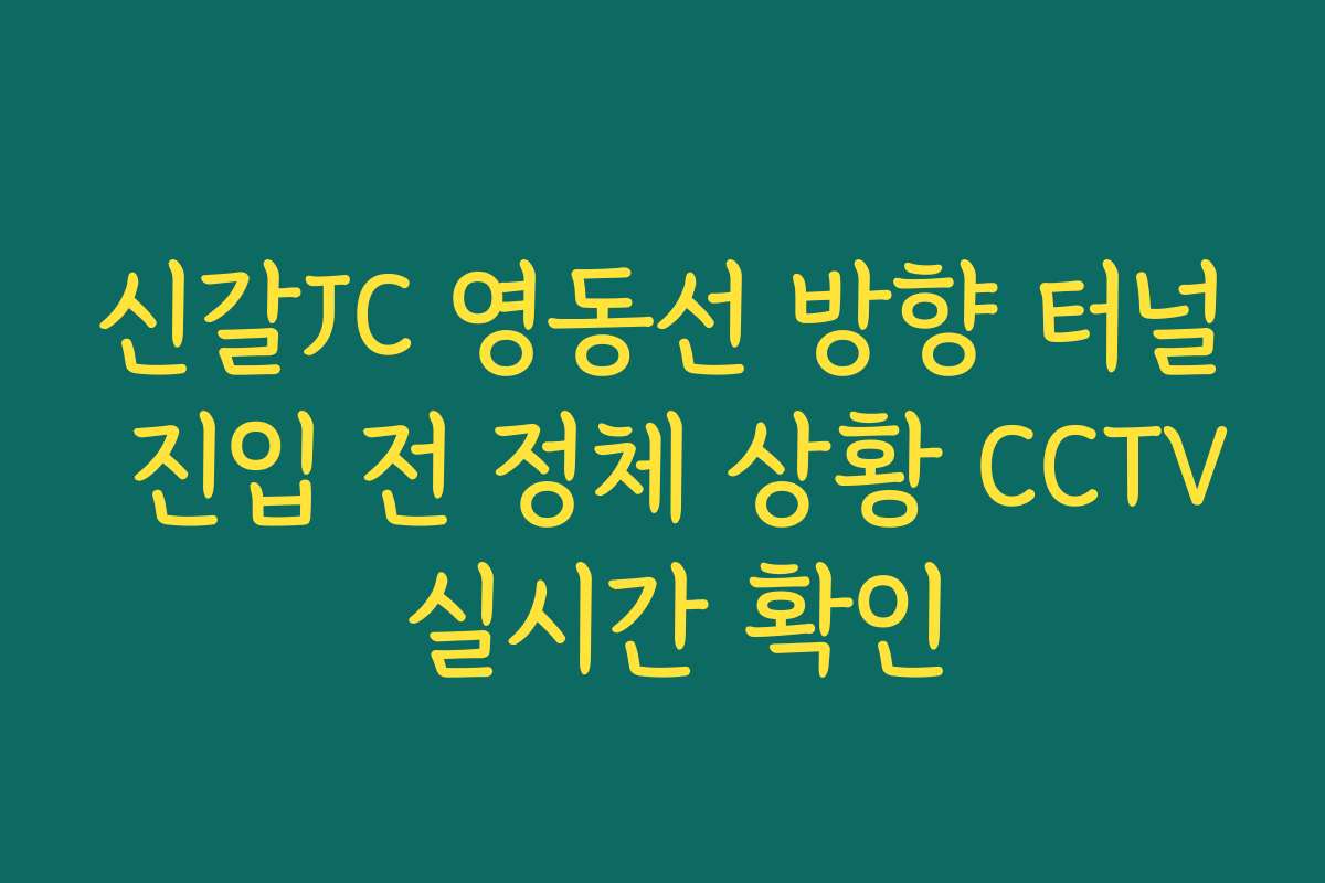 신갈JC 영동선 방향 터널 진입 전 정체 상황 CCTV 실시간 확인