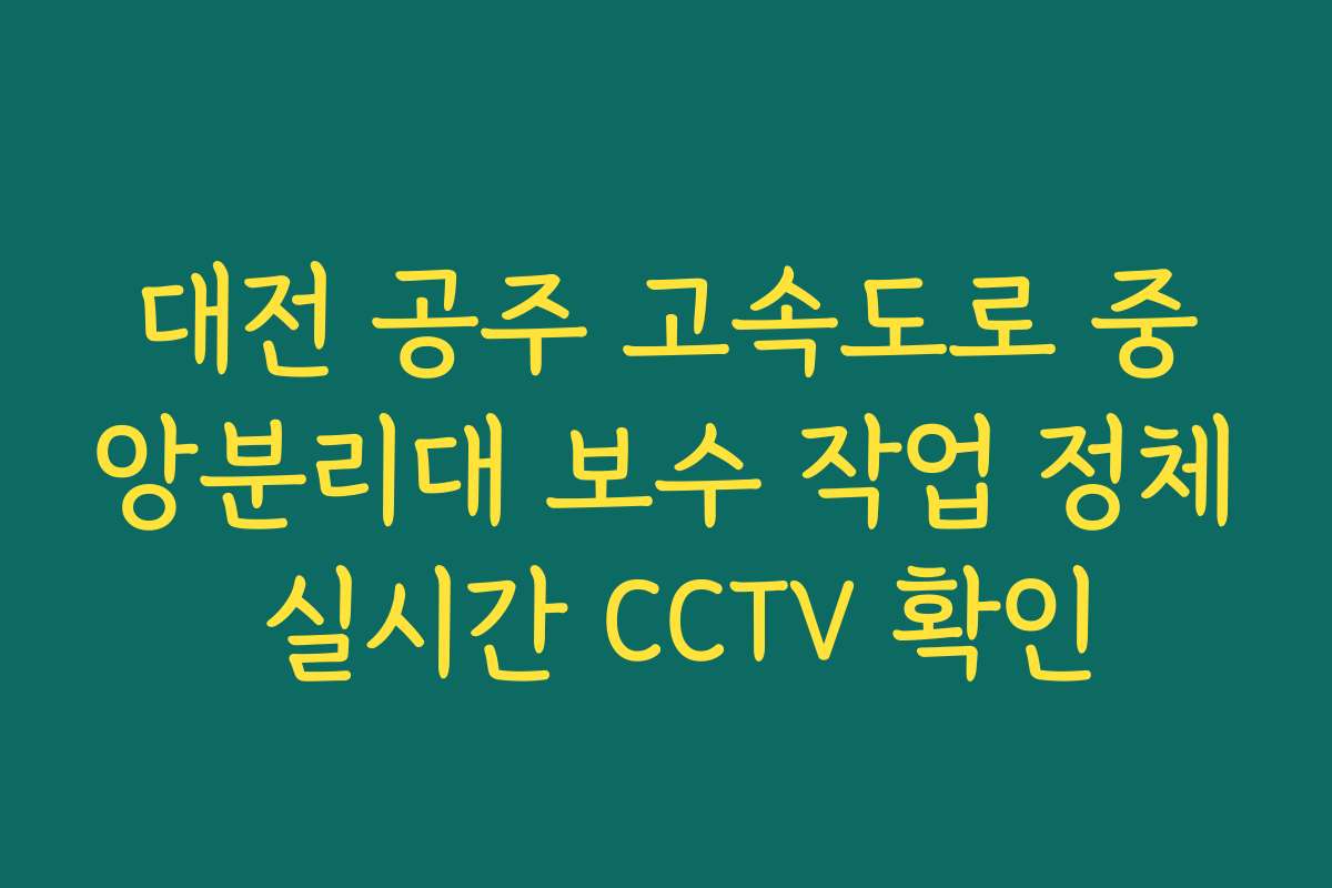 대전 공주 고속도로 중앙분리대 보수 작업 정체 실시간 CCTV 확인