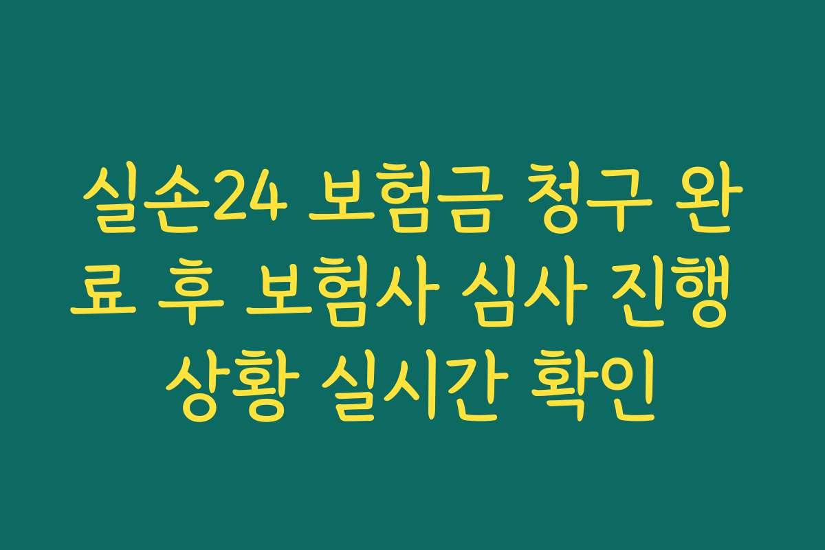 실손24 보험금 청구 완료 후 보험사 심사 진행 상황 실시간 확인