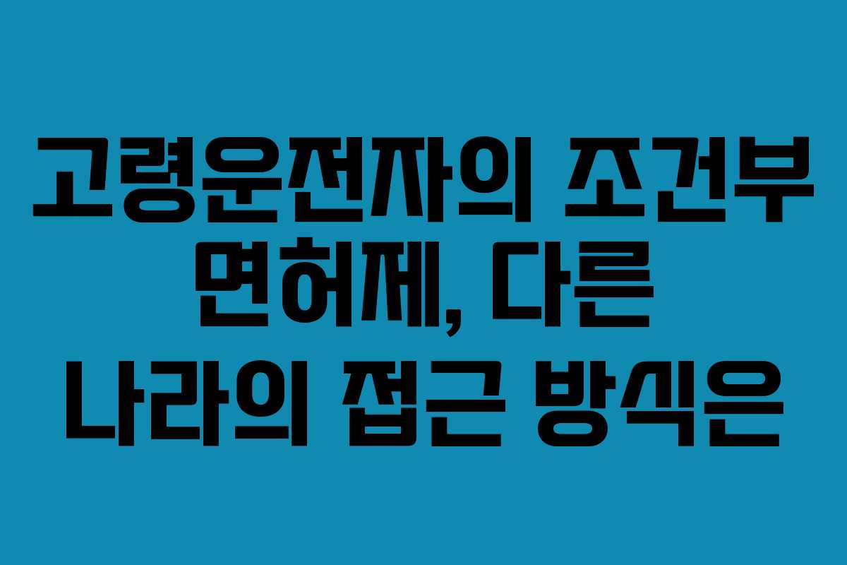 고령운전자의 조건부 면허제, 다른 나라의 접근 방식은