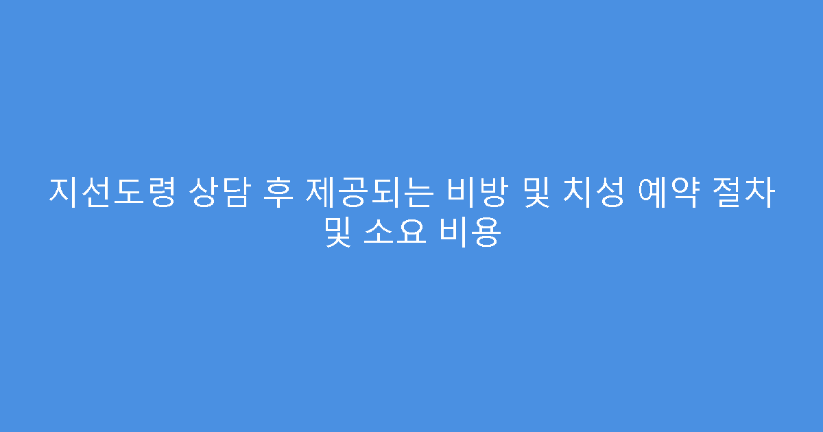 지선도령 상담 후 제공되는 비방 및 치성 예약 절차 및 소요 비용