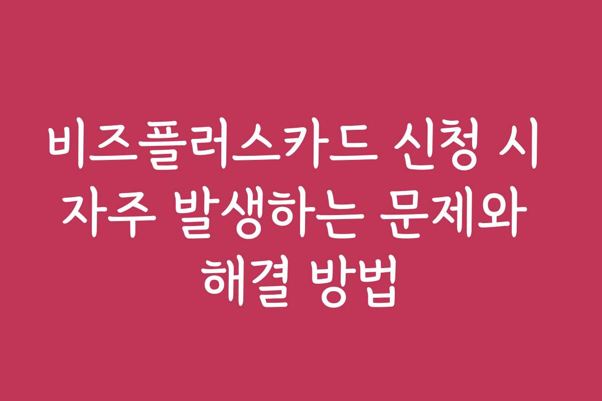 비즈플러스카드 신청 시 자주 발생하는 문제와 해결 방법