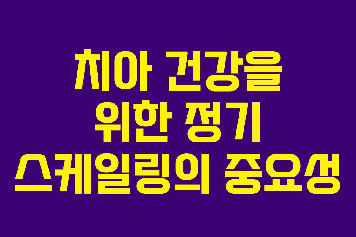치아 건강을 위한 정기 스케일링의 중요성