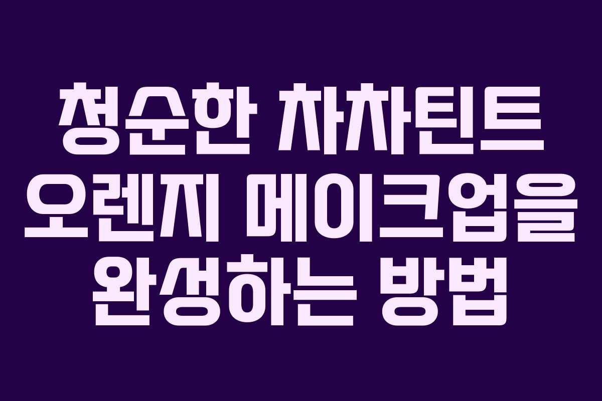 청순한 차차틴트 오렌지 메이크업을 완성하는 방법